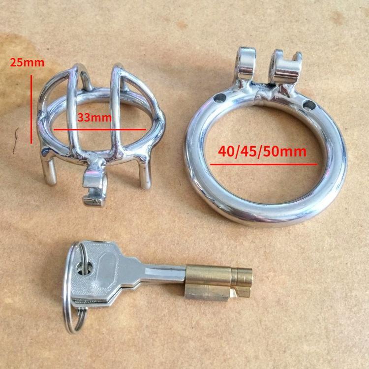 Short Cage Stainless Steel Male Chastity Lock