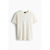 H M Regular FiT Pique T sHirT creaM
