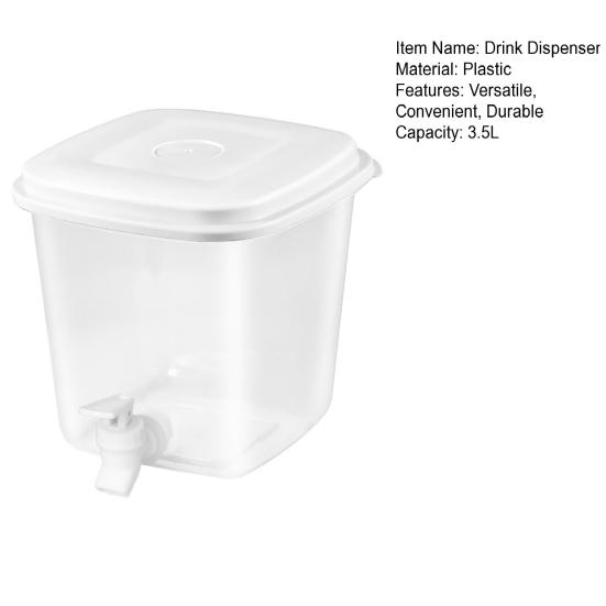 3.5L Drink Dispenser Fridge Beverage Liquid Container with Spigot Cold Water Pitcher for Home Party Outdoor