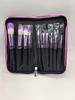 Crystal Handle 10-Piece Makeup Brush Set with Glitter, Fiber Hair for Face & Eye