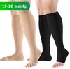 2 Pairs Wide Calf Compression Socks - 15-20 mmHg Knee High - Great for Ankle Support and Plantar Fasciitis Relief, Open Toe Stockings for Women Men