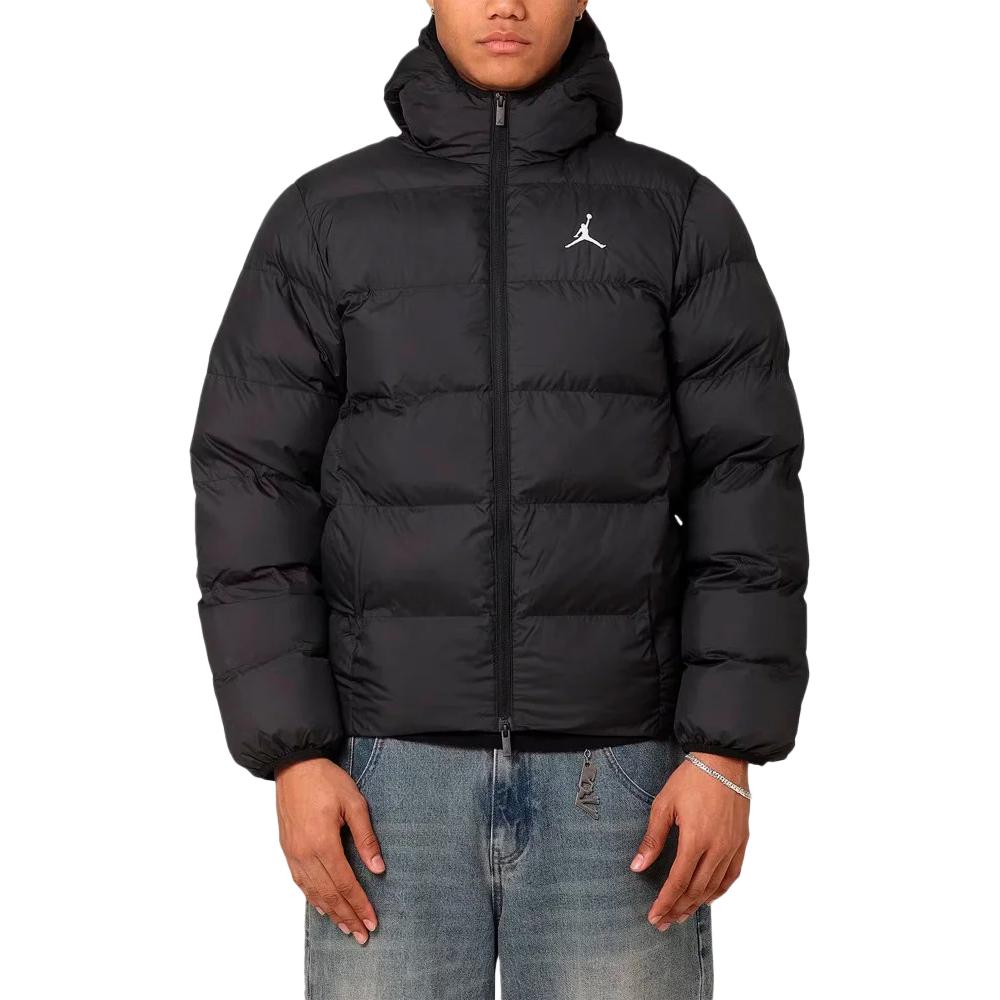 Jordan Solid Color Logo Print Hooded Zip Long Sleeve Waterproof Jacket Men Jackets Black FV7317-010