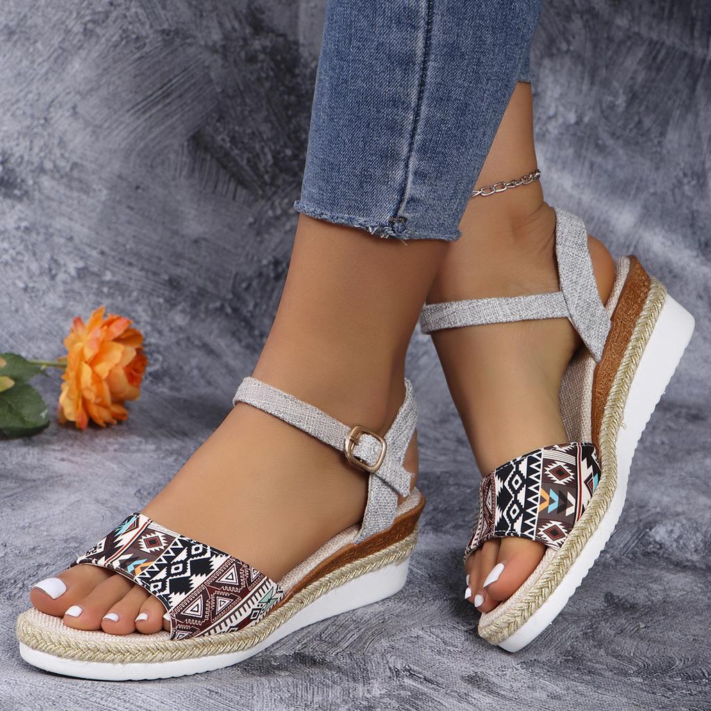 Fashion Women Fashion Platform Sandals 2024 Summer Peep Toe Wedges Gladiator Sandals Woman Non Slip Thick Soled Beach Shoes 36-43