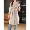 Double-sided Wool Coat for Women In Autumn and Winter New Double-breasted Mid-length Solid Color Loose Temperament Fashionable Wool Coat
