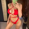 Sexy Halter Wrap Around Lace Up Bikini Women Swimwear Female Swimsuit Two-pieces Bikini Set Bather Bathing Suit Swim Lady