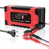 12V 10A Fully Automatic Car Battery Charger 7-Stage Fast Charging 6-180Ah for AGM GEL WET Lead Acid Battery Charger LCD Display