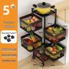 Rotating Multi-Layer Storage Rack for Fruits & Vegetables - No Installation Needed
