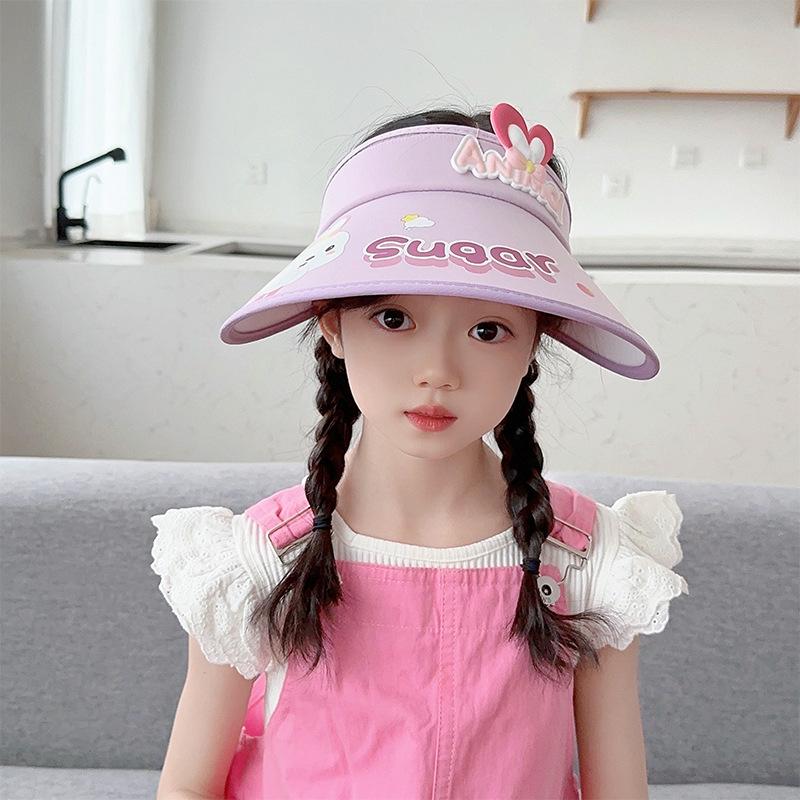 Children's Hat Girl Cartoon Big Hat Brim Sun Protection Hat Little Girl Outdoor Summer Sky Top Sun Hat