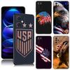 America USA Flag Black Silicone Phone Case For Xiaomi Redmi Note 10 11 11S 12 13 4G 8 9 11T Pro 5G Plus 8T 9S 10S 12S