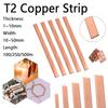 1pcs Pure Red Coppers Flat Metal Plate Coppers Flat Bar Thickness 1/1.5/2/3/4/5/6/8mm Length 100/250 Mm Coppers Bus Bar