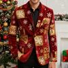 Men's Printing Corduroy Warm Pocket Suit Jacket Cardigan Men's Casual Suit
