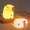 Cute Axolotl Night Light Silicone Nursery Sleeping Lamp Touch Control Nightlights USB Rechargeable Table Lamp for Child
