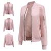 2021 Women's Fashion Coat Ladies Jackets Basic Coats Thick Bomber Motorcycle Jackets Long Sleeve Casual Stand Collar Slim Fit Coats Cotton Outerwear