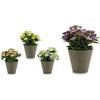 Pot De Fleurs - Ibergarden - Plastique - Gris - 13 X 21 X 13 Cm