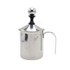 Portable Stainless Steel Manual Milk Frother, Latte Art Tool for Home and Camping Use (201 Stainless Steel, 400cc)
