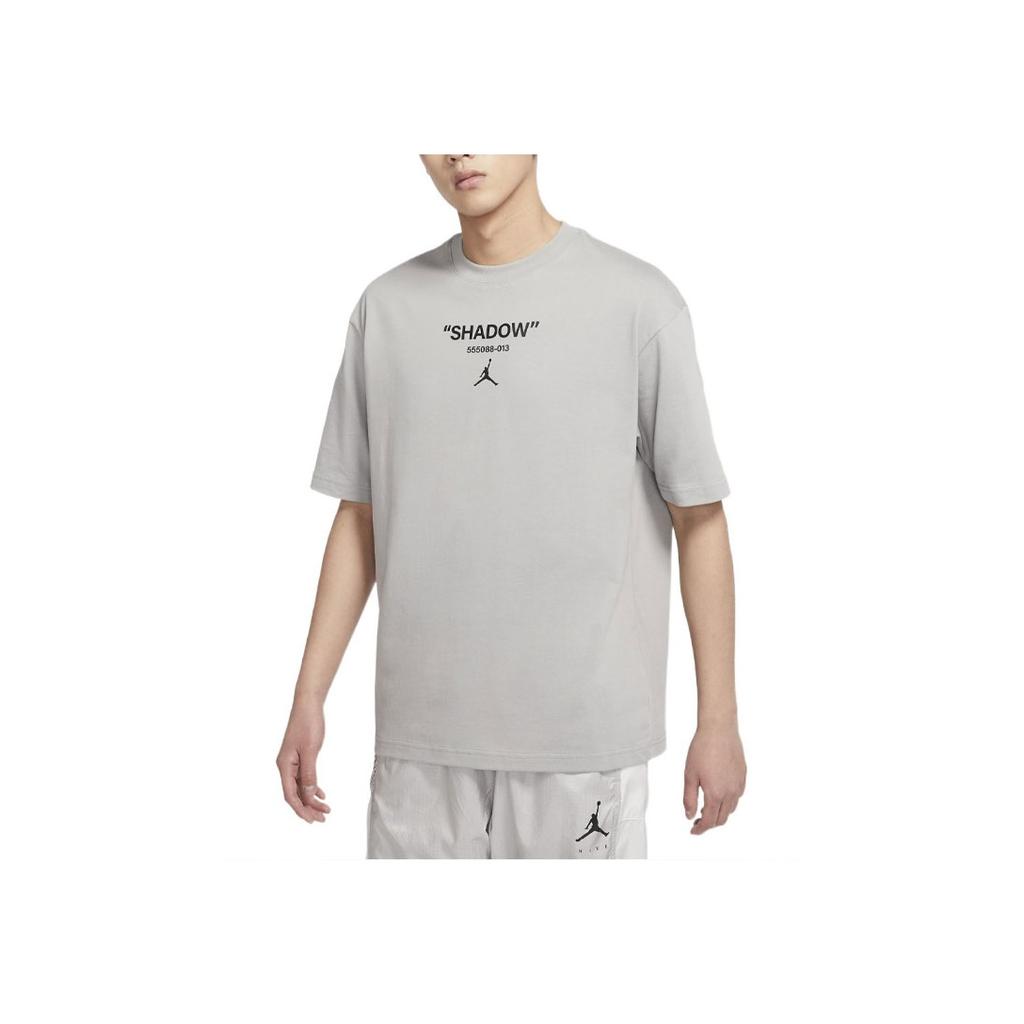 Jordan FW22 Solid Color Logo Print Letter Crew Neck Short Sleeve T-Shirt Men Tops Gray DV9727-062