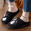 Halloween Cartoon Ghost Plush Woman Slippers Closed Toe Warm Winter Home Slippers for Women 2024 Soft Sole Fuzzy Indoor Slippers