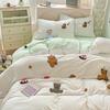 Bedding Pure Cotton Four-piece Set, Quilt Cover, Quilt Cover, Bed Sheet, Human Dormitory Three-piece Set