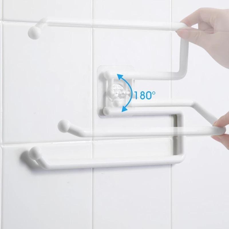 Adjustable Sanitary Plastic Tissue Holder Self Adhesive Kitchen Tissue Bathroom Tissue Storage