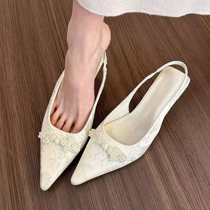 Fashion Bow High Heels European and American New Pointed Thin Heels Celebrity French Fashion Versatile Headed Sandals