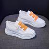 Mesh Leather Small White Shoes Women Thin Summer Hook&loop Street Fashion Shoes Women Thick-soled Sneakers
