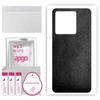apgo Protective Skin Sticker for the Back Compatible with Vivo Y27 5G, Wrap Film, Foil, Vinyl - Pattern Black Leather