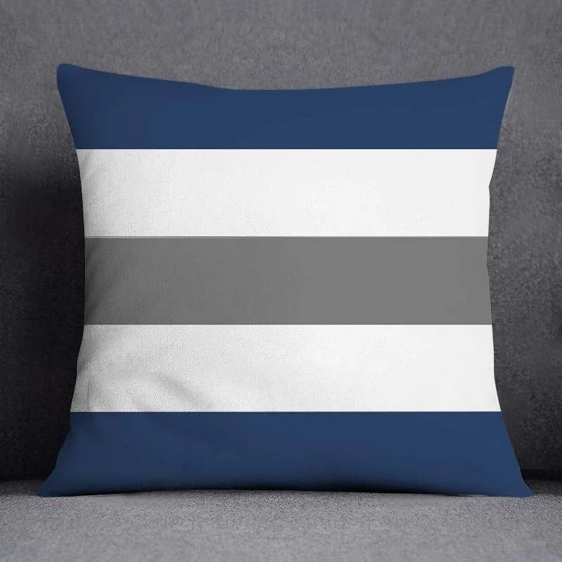 Blue Striped Plaid Pillowcase Office Living Room Home Pillowcase Car Ornaments