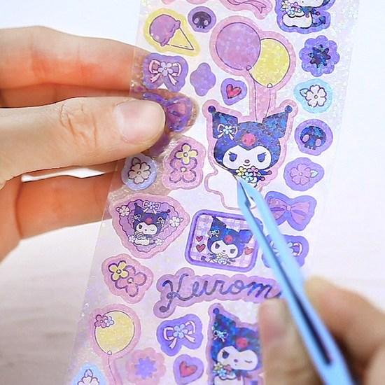 Sanrio Hologram Sticker Set Cinnamoroll Kuromi My Melody Pochacco 4-piece Set, a Popular Character In Korea