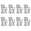 Day and Night - Day and Night Folding Garden Chairs 8 Units and Cushions Solid Acacia Wood