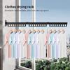 Foldable Drying Rack No Drilling Wall Mounted Invisible Retractable Clothes Drying Rod Space Saving Balcony Home Use