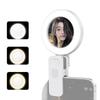 Clip-on Selfie Ring Light for Phone with Selfie Mirror 3 Light Modes 3 Levels Brightness 180 Degrees