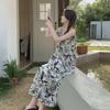 Женское платье-подтяжка с цветочным принтом 2023 года: Французский стиль чайной паузы