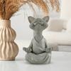 Meditating Cat Figurine Resin Zen Cat Sculpture Sit In Meditation Cat Ornament for Yoga Living Room Bedroom Office Gift for Cat Lover