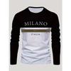 Camiseta De Manga Larga Con Estampado Informal Para Hombre, Transpirable, De Secado Rápido, Cómoda, Deportiva, Italiana, De Verano