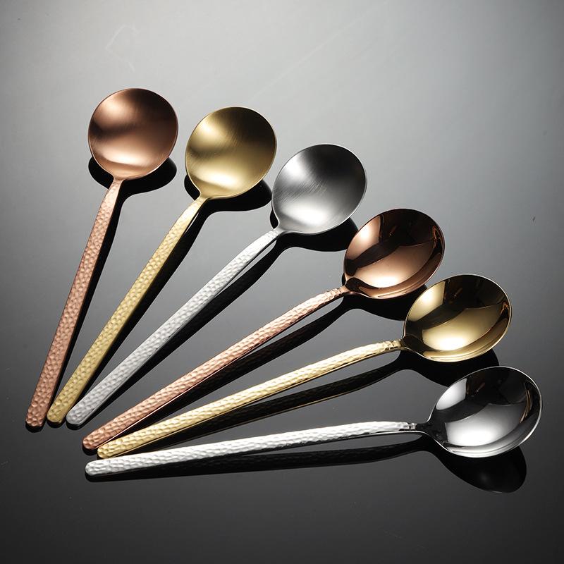 HANYANG 304 ложка-молот из нержавеющей стали с титановым покрытием, ложка в стиле ретро, ​​бытовая кухонная посуда высокой ценности