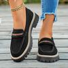 2025 New Spring and Autumn Loafers Large Size Casual Polished British Style Women's Shoes Thick Heel Thick Sole Foreign Trade Retro