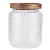 Glass Jar Set Wide Storage Canister with Airtight Wood Lid for Coffee Bean Snacks Nuts500ml