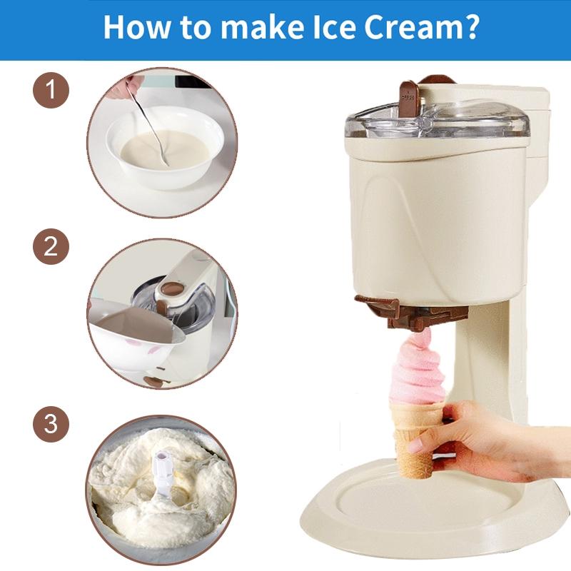 Ice Cream Machine Fully Automatic Mini Fruit Ice Cream Maker for Home Electric DIY Kitchen Household Use Fruit Dessert Machine