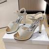 Fashion Beautiful 2025 New Summer Internet Celebrity High-heeled Sandals Women's Stiletto Versatile Fish Mouth Strap