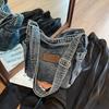 Denim Bag Retro Simple Harbour Style Canvas Shoulder Bag Casual Student Crossbody Bag