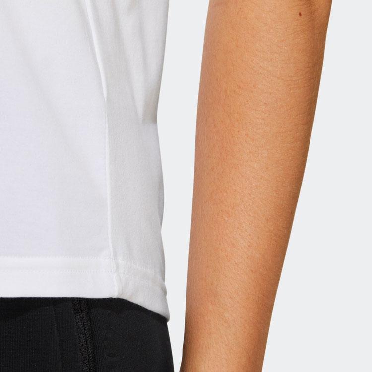 Adidas Solid Color Logo Crew Neck Short Sleeve T-Shirt Women Tops White HF2482