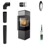 Wood Stove KRATKI REN S/P 7kW Ø150 Installation Kit with Door Closing
