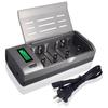 PALO 4 Slots LCD Display Battery Charger For Nimh Nicd 1.2V AA AAA C D Size or 9V Rechargeable Battery Quick Charger