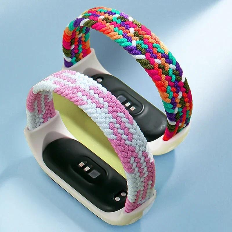 Bracelet for Xiaomi Mi Band 6 7 Strap Nylon Braided Solo Loop Pulseira Bracelet Miband5 Wristband Belt Correa Mi Band 5 4 3 6 7
