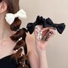 Bowknot Hair Ties Elegant Ponytail Holder Accessories Braided Telephone Wire Hair Ties Pearl Elastic Spiral Hair Bands for Women