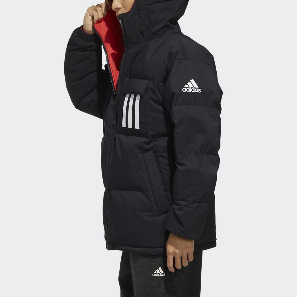Adidas Reversible Hooded Down Jacket Men Outerwear Black EH4011