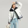 Li Ning Sports Lifestyle Series Simple Casual Versatile Comfortable Warm Short Stand Collar Down Jacket Unisex Outerwear Off-White Black AYMV433-4