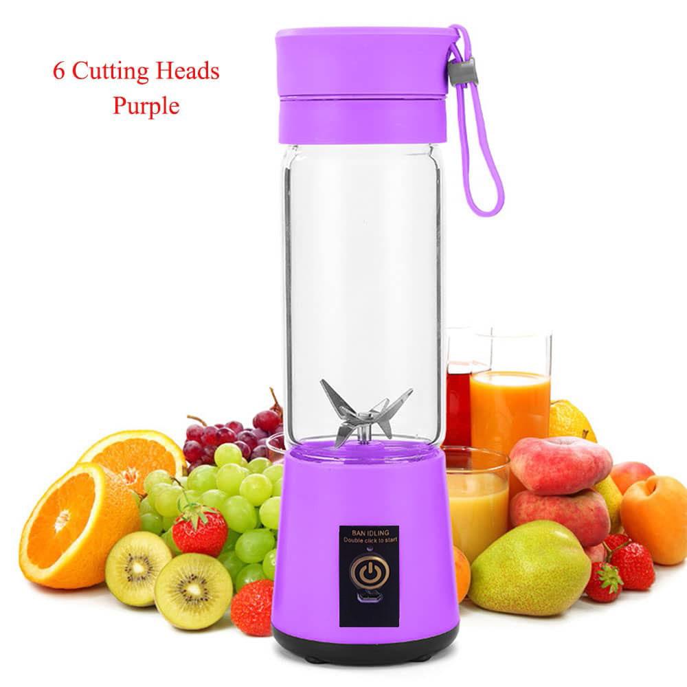 Mini Portable Blender Milkshake Cup With USB Rechargeable 6 Blades Mini Fruit Juice Mixer Shake Take Juice Cup