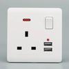 Depoguye UK Plug Usb Wall Socket, 5V 2.1A Double USB Socket Universal Three Hole Power outlet,With LED Indicator AC110V-250V