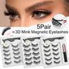 5Pcs Reusable Magnetic Eyelashes Set Magnetic Lash Curler With Applicator Tool